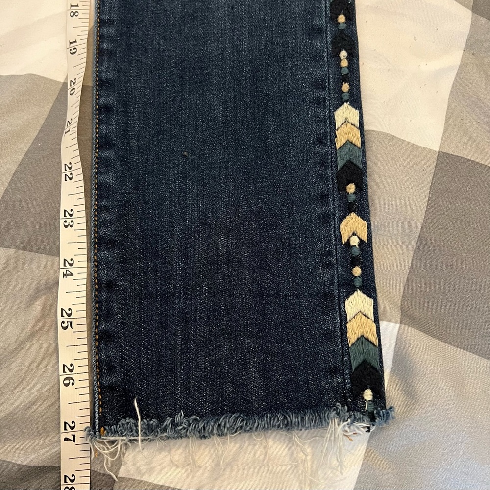 Driftwood Jackie Chevron Embroidered Skinny Jeans sz 26 - Picture 11 of 14